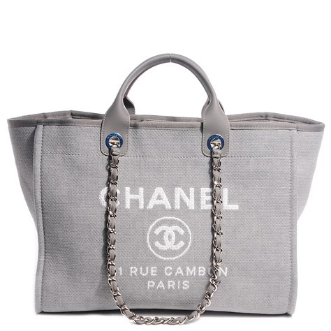 grey chanel handbag|chanel canvas tote bag.